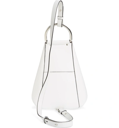 Shop Proenza Schouler Vertical Zip Leather Backpack - White In Optic White/ Cordovan