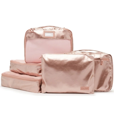 Shop Calpak 5-piece Packing Cube Set In Rose Gold