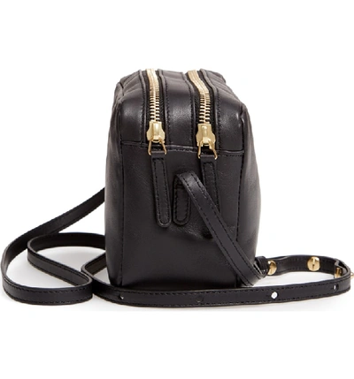 Shop Mansur Gavriel Double Zip Leather Crossbody Bag In Black