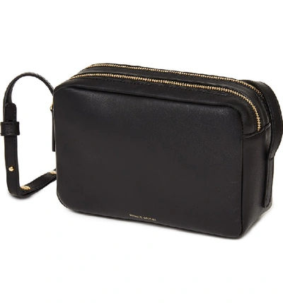 Shop Mansur Gavriel Double Zip Leather Crossbody Bag In Black