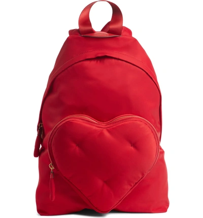 Shop Anya Hindmarch Chubby Heart Nylon Backpack - Red