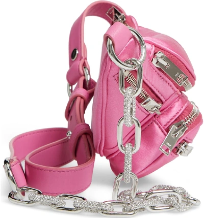 Shop Alexander Wang Attica Mini Satin Fanny Pack In Azalea Pink