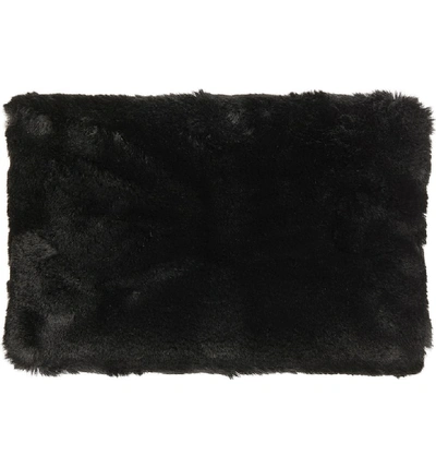 Shop Givenchy Logo Faux Fur Clutch - White In White/ Black