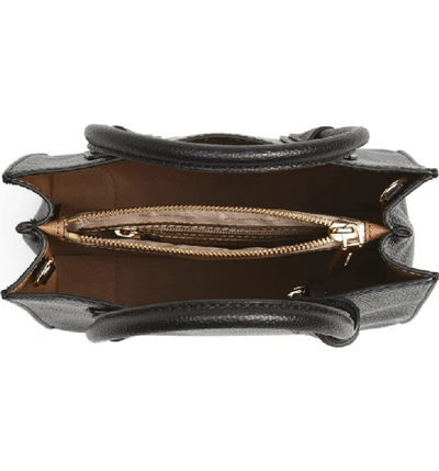 Shop Michael Michael Kors Mercer Leather Crossbody Bag - Black In Black/ Gold