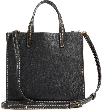 Shop Marc Jacobs The Grind Mini Colorblock Leather Tote - Black In Black/ Gold