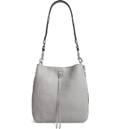 Shop Rebecca Minkoff Darren Deerskin Leather Shoulder Bag - Grey