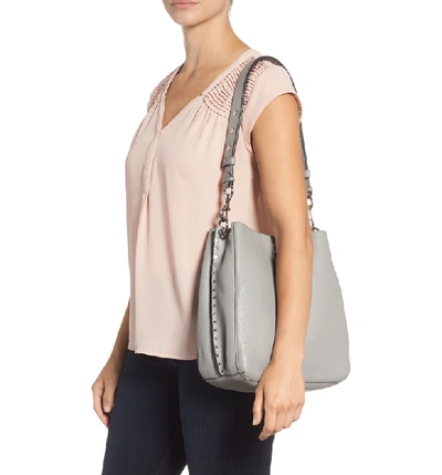 Shop Rebecca Minkoff Darren Deerskin Leather Shoulder Bag - Grey