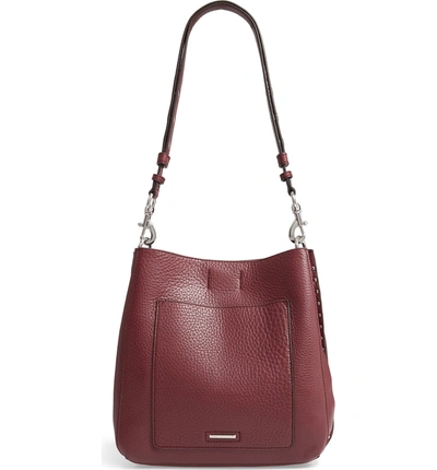 Shop Rebecca Minkoff Darren Deerskin Leather Shoulder Bag - Red In Bordeaux