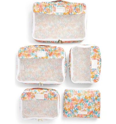 Shop Calpak X Oh Joy! Set Of 5 Packing Cubes - Pink In Floral
