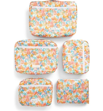 Shop Calpak X Oh Joy! Set Of 5 Packing Cubes - Pink In Floral