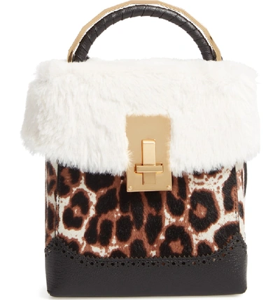Shop The Volon Genuine Calf Hair & Faux Fur Box Bag - Black In Leopard
