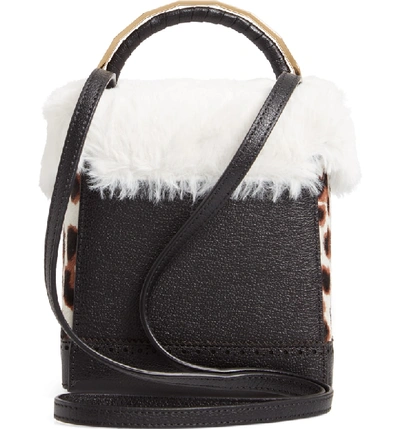 Shop The Volon Genuine Calf Hair & Faux Fur Box Bag - Black In Leopard