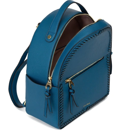 Shop Calpak Kaya Faux Leather Round Backpack In Deep Blue
