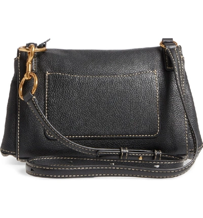 Shop Marc Jacobs The Grind Boho Leather Shoulder Bag - Black In Black/ Gold