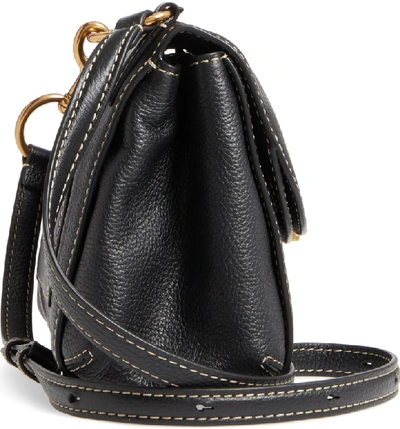 Shop Marc Jacobs The Grind Boho Leather Shoulder Bag - Black In Black/ Gold