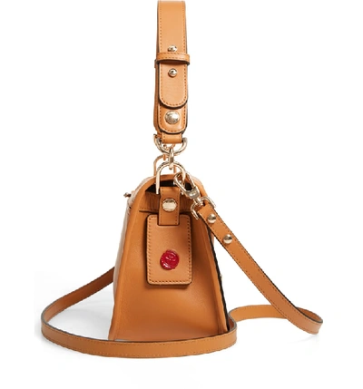 Shop Longchamp Mademoiselle Calfskin Leather Crossbody Bag - Orange In Honey