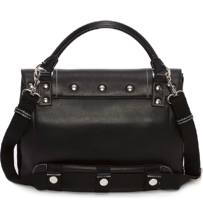 Shop Jw Anderson Disc Leather Top Handle Satchel - Black