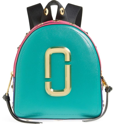 Shop Marc Jacobs Pack Shot Buttons Leather Backpack - Green In Arugula Multi