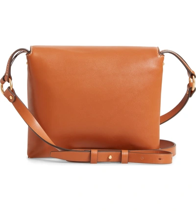 Shop Tory Burch Miller Leather Crossbody Bag In Aged Camello