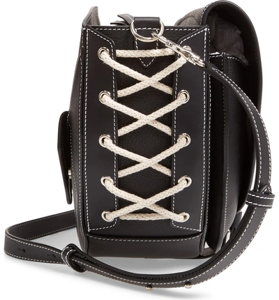 Shop Jw Anderson Leather Saddle Bag In Black