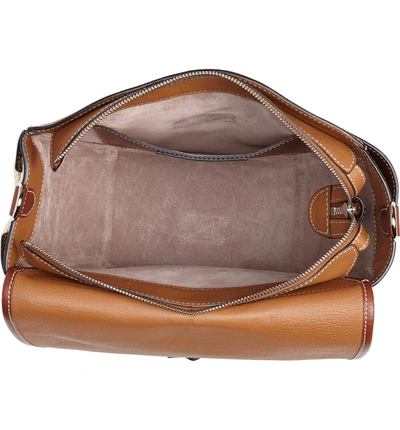 Shop Jw Anderson Leather Saddle Bag In Tan