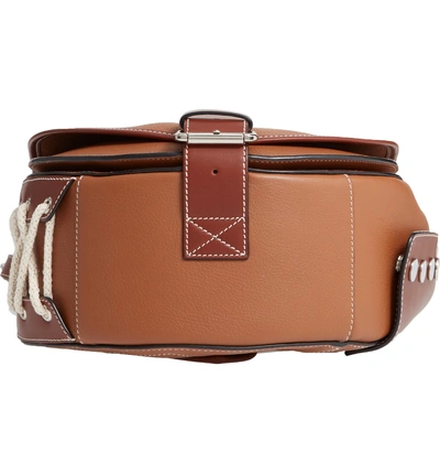 Shop Jw Anderson Leather Saddle Bag In Tan