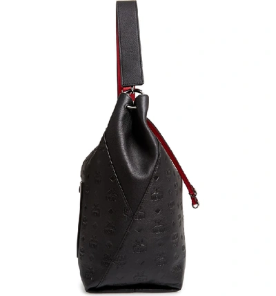 Shop Mcm Klara Monogrammed Leather Hobo Bag - Black
