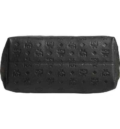 Shop Mcm Klara Monogrammed Leather Hobo Bag - Black