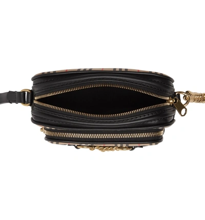Shop Burberry Vintage Check Link Crossbody Camera Bag In Black