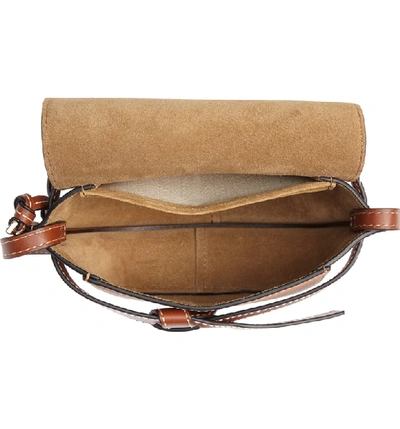 Shop Loewe Mini Gate Leather Crossbody Bag In Light Caramel/ Pecan