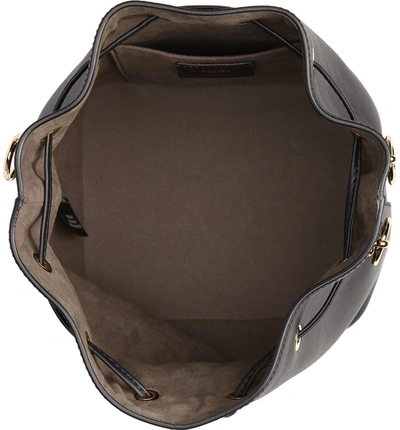 Shop Fendi Mon Tresor Logo Bucket Bag - Black In Nero/ Oro Soft