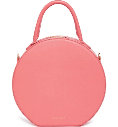 Shop Mansur Gavriel Leather Circle Crossbody Bag - Pink In Dolly