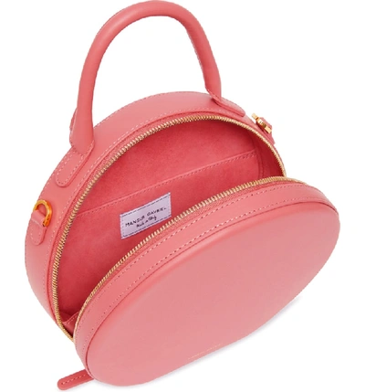 Shop Mansur Gavriel Leather Circle Crossbody Bag - Pink In Dolly