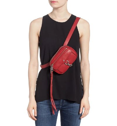 Shop Rebecca Minkoff Blythe Leather Belt Bag - Red In Scarlet