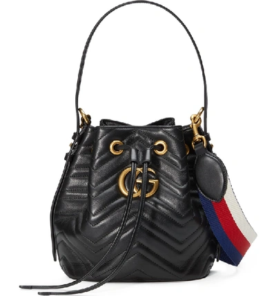 Shop Gucci Gg Marmont 2.0 Matelasse Leather Bucket Bag - None In Nero