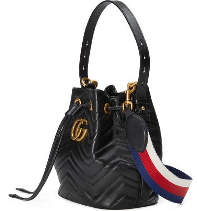 Shop Gucci Gg Marmont 2.0 Matelasse Leather Bucket Bag - None In Nero