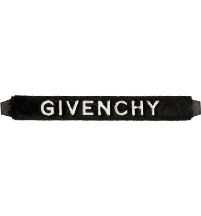 Shop Givenchy Faux Fur Logo Strap Cover - Black