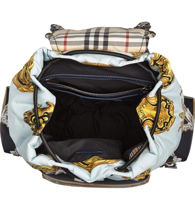 Shop Burberry Medium Archive Scarf Print Rucksack - Blue In Ink Blue