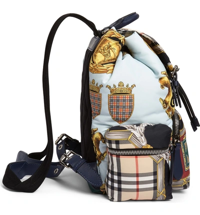 Shop Burberry Medium Archive Scarf Print Rucksack - Blue In Ink Blue