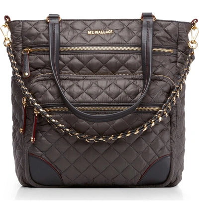 Shop Mz Wallace Crosby Quilted Nylon Tote In Magnet