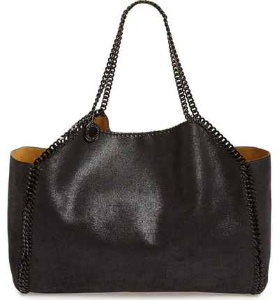 Shop Stella Mccartney Reversible Faux Leather Tote In Black