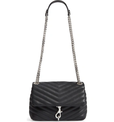 Shop Rebecca Minkoff Edie Quilted Leather Crossbody Bag In Black