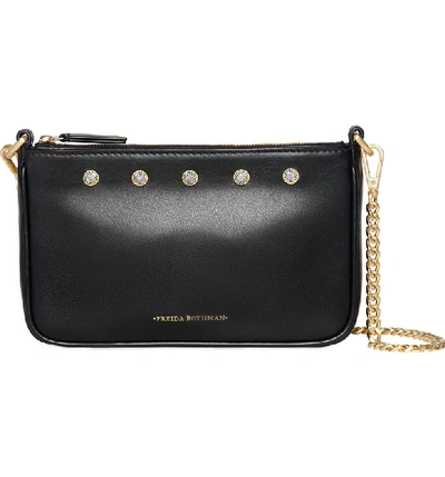 Shop Freida Rothman Mini Mercer Leather Shoulder Bag In Black