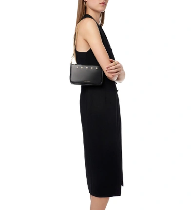 Shop Freida Rothman Mini Mercer Leather Shoulder Bag In Black