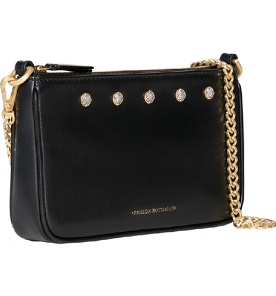 Shop Freida Rothman Mini Mercer Leather Shoulder Bag In Black