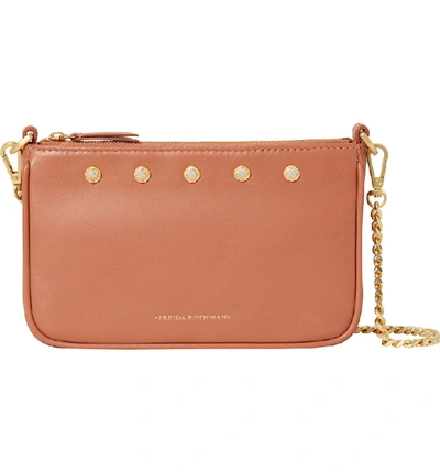 Shop Freida Rothman Mini Mercer Leather Shoulder Bag In Rose