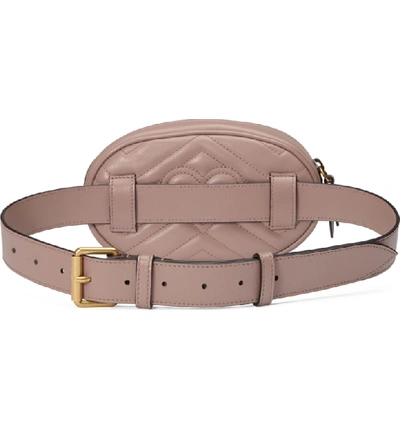 Shop Gucci Gg Matelasse Leather Belt Bag In Porcelain Rose