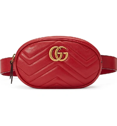 GUCCI - GG MARMONT RED MATELASSE BELT BAG - NEW – RE.LUXE AU