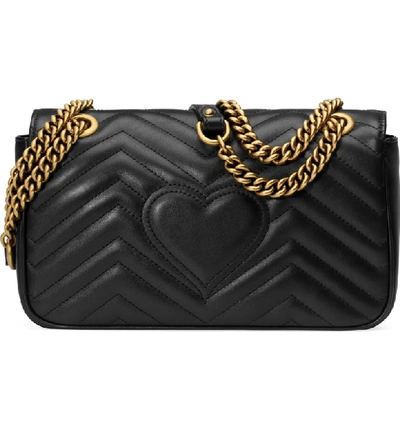 Shop Gucci Small Matelasse Leather Shoulder Bag In Nero/ Nero