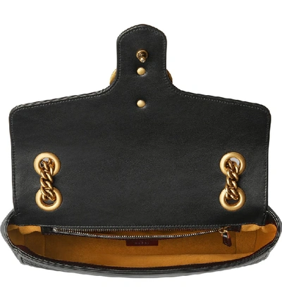 Shop Gucci Small Matelasse Leather Shoulder Bag In Nero/ Nero